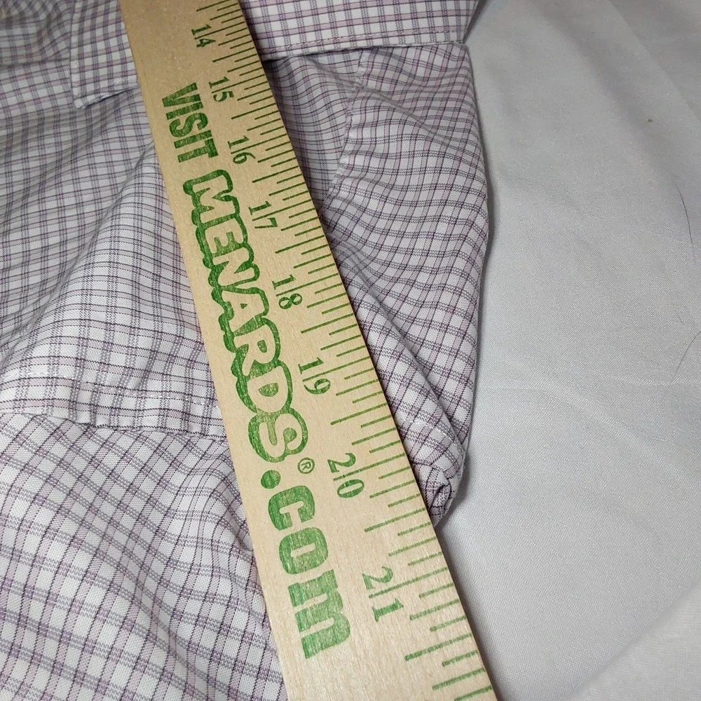 Banana Republic Shirt Men's 2XL‎ Purple & White Check Long Sleeve Button Down